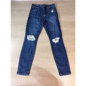 American Eagle Outfitters Womens Jeans Size 10 Regular Dark Wash Ripped Skinny